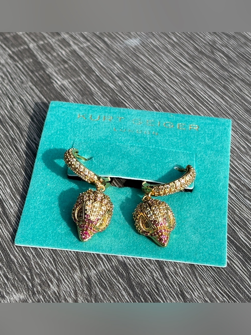 Kurt Geiger Pavé Eagle Huggie Drop Earrings
